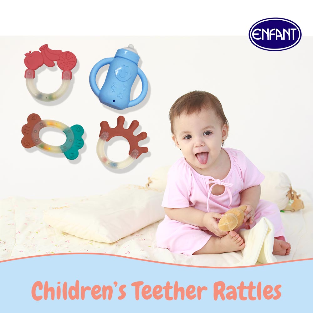 Enfant 4Pcs Newborn Teether Toys Early Learning Education