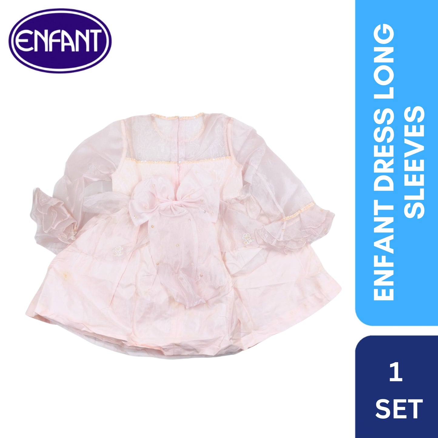 Enfant Dress Pink Long Sleeves