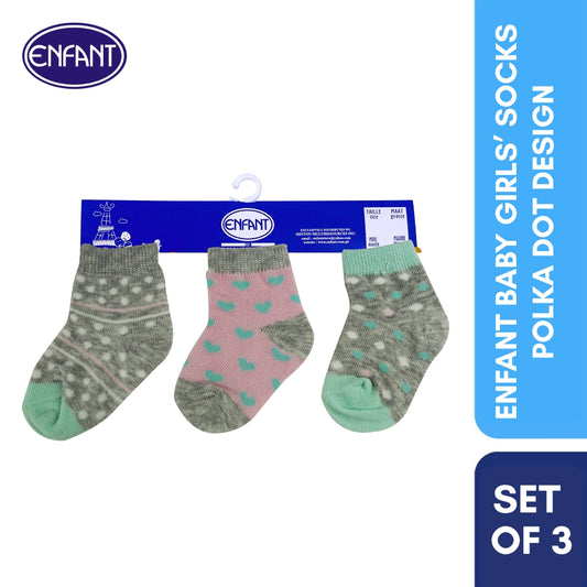 Enfant Baby Girls’ Socks Polka Dot Design Set of 3