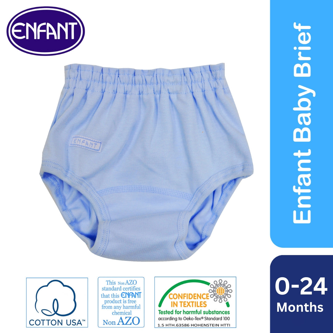 Enfant Unisex boy girl Baby White Panty Brief (White , pink , blue ) 0+ 6 month; 12mo 1-2 yrs