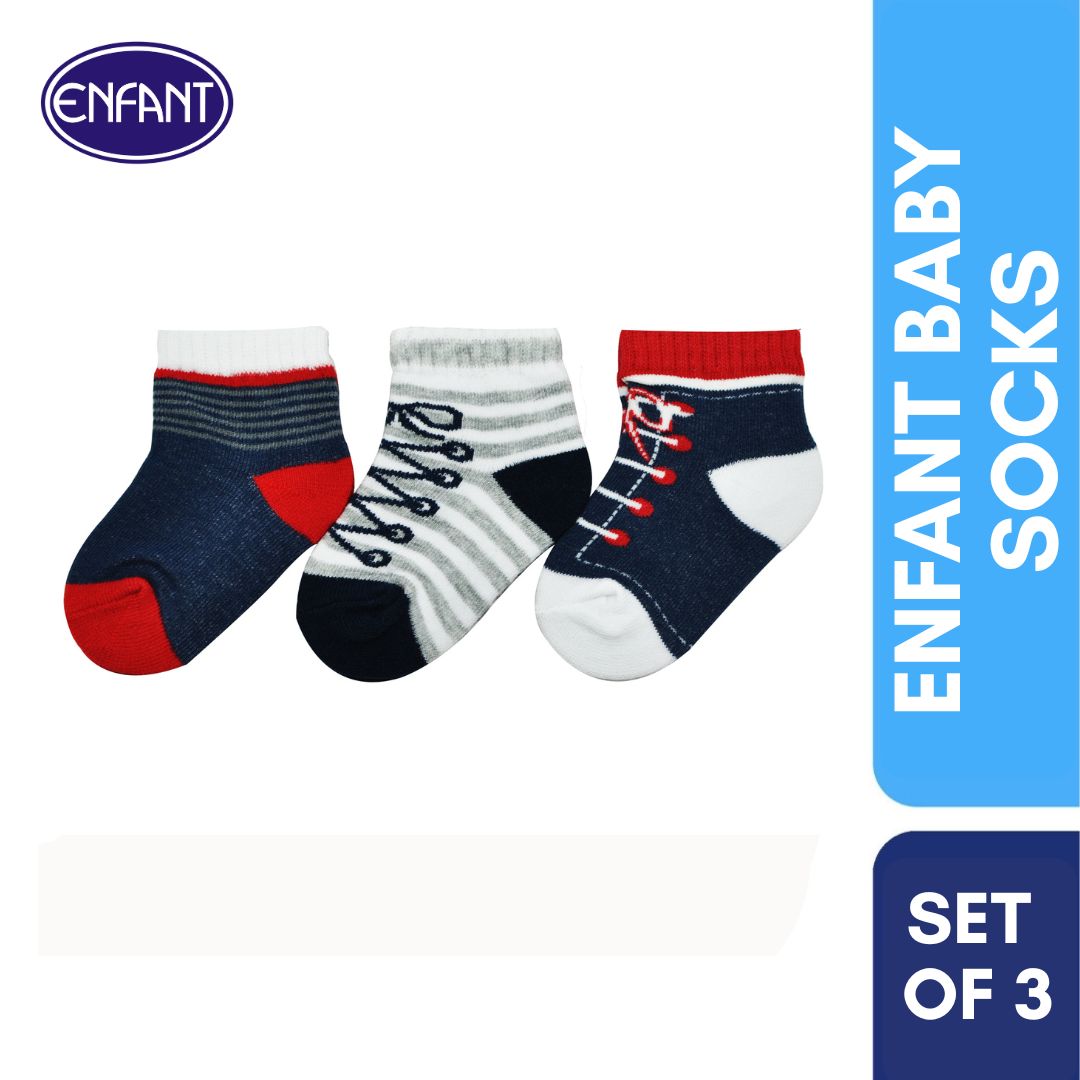 Enfant Baby Boy Socks with Design Set of 3