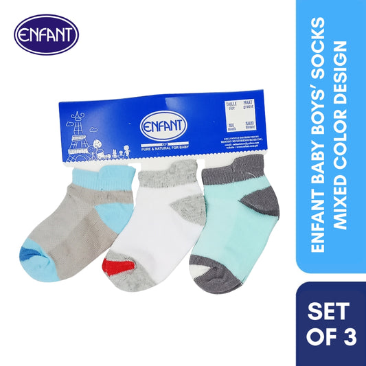 Enfant Baby Boys Socks for 0-6/6-12/12-24 months (3 PAIRS)