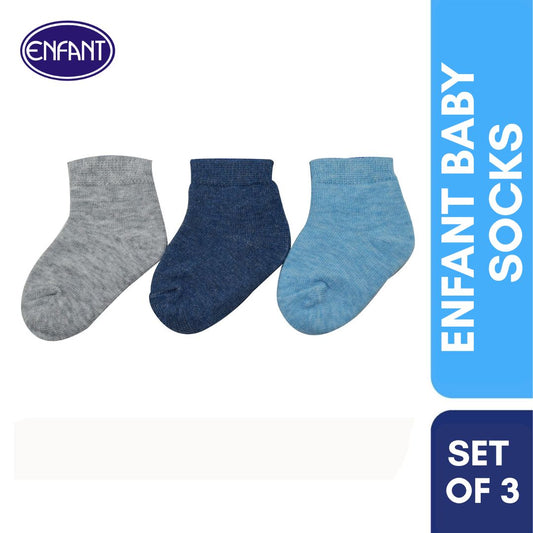 Enfant Baby Boys Socks for 0-6/6-12/12-24 months (3 PAIRS)