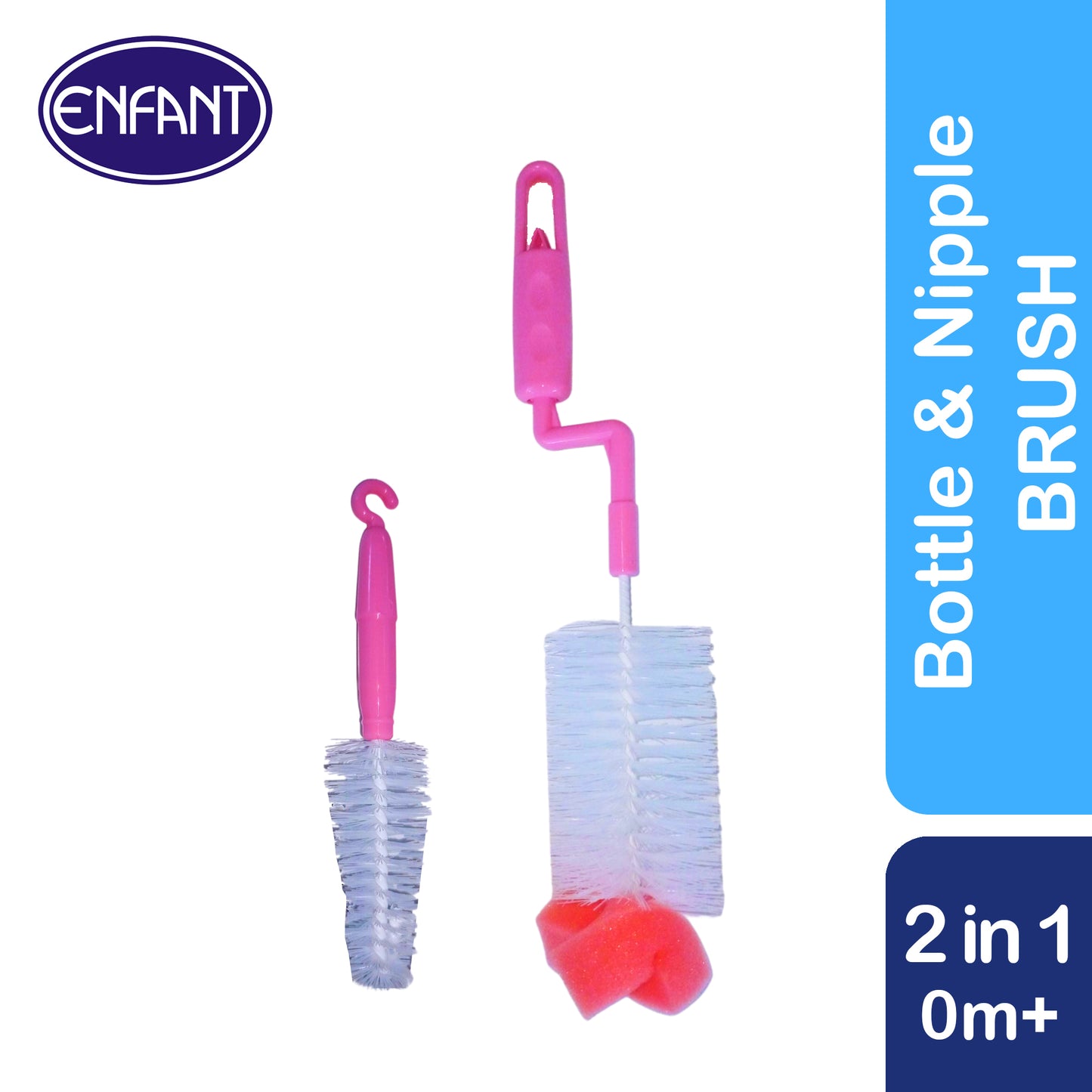 ENFANT ROLLING HANDLE BOTTLE AND NIPPLE BRUSH 2 IN 1