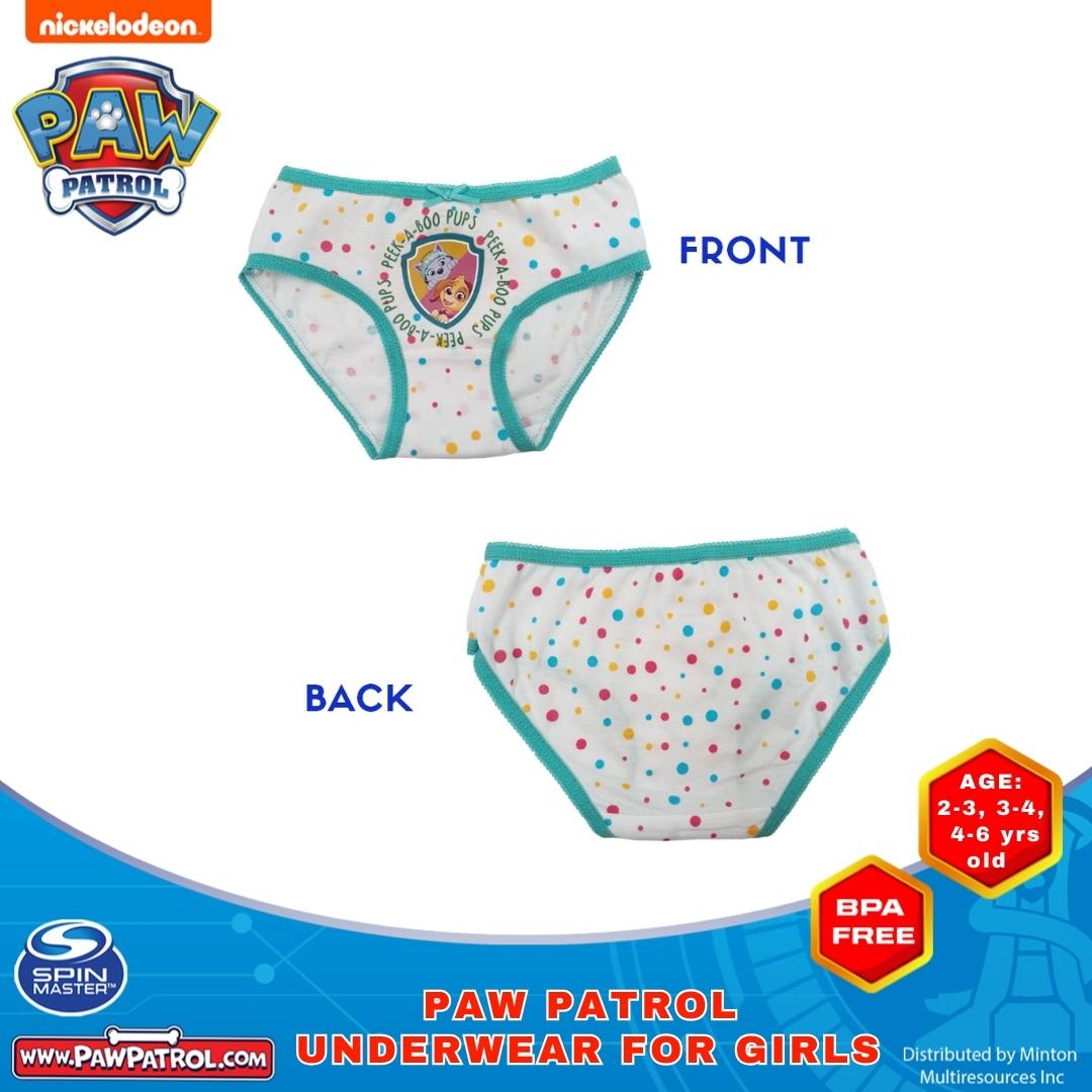 Paw Patrol Ggirls underwear  Kids Panty Toddler 2-3, 3-4, 4-6 yrs (3 pairs)