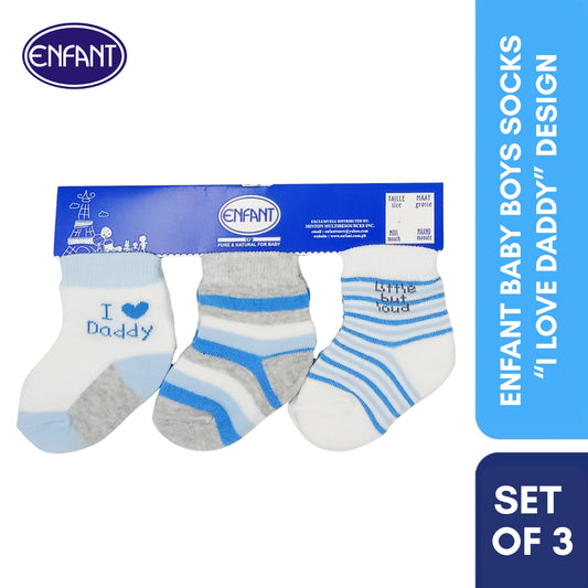 Enfant Baby Boys Socks  “I Love Daddy” Design