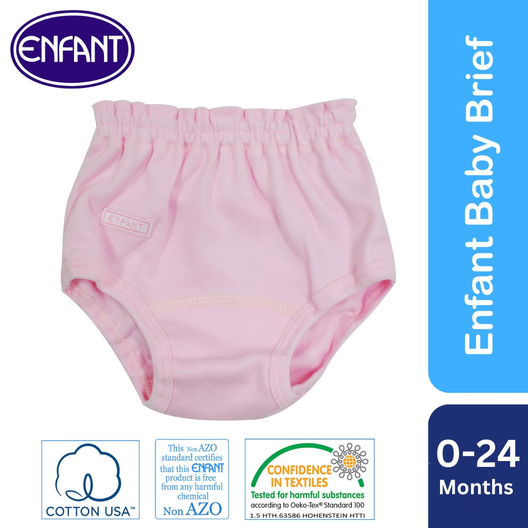 Enfant Unisex boy girl Baby White Panty Brief (White , pink , blue ) 0+ 6 month; 12mo 1-2 yrs