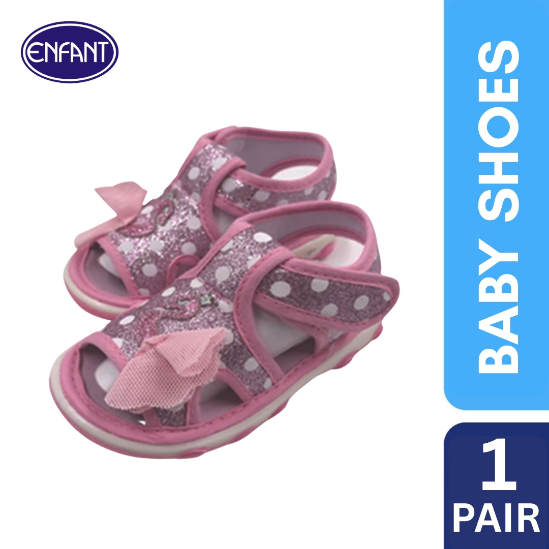 Enfant Baby Toddler Girl Walking Sandals ( Pink and White)