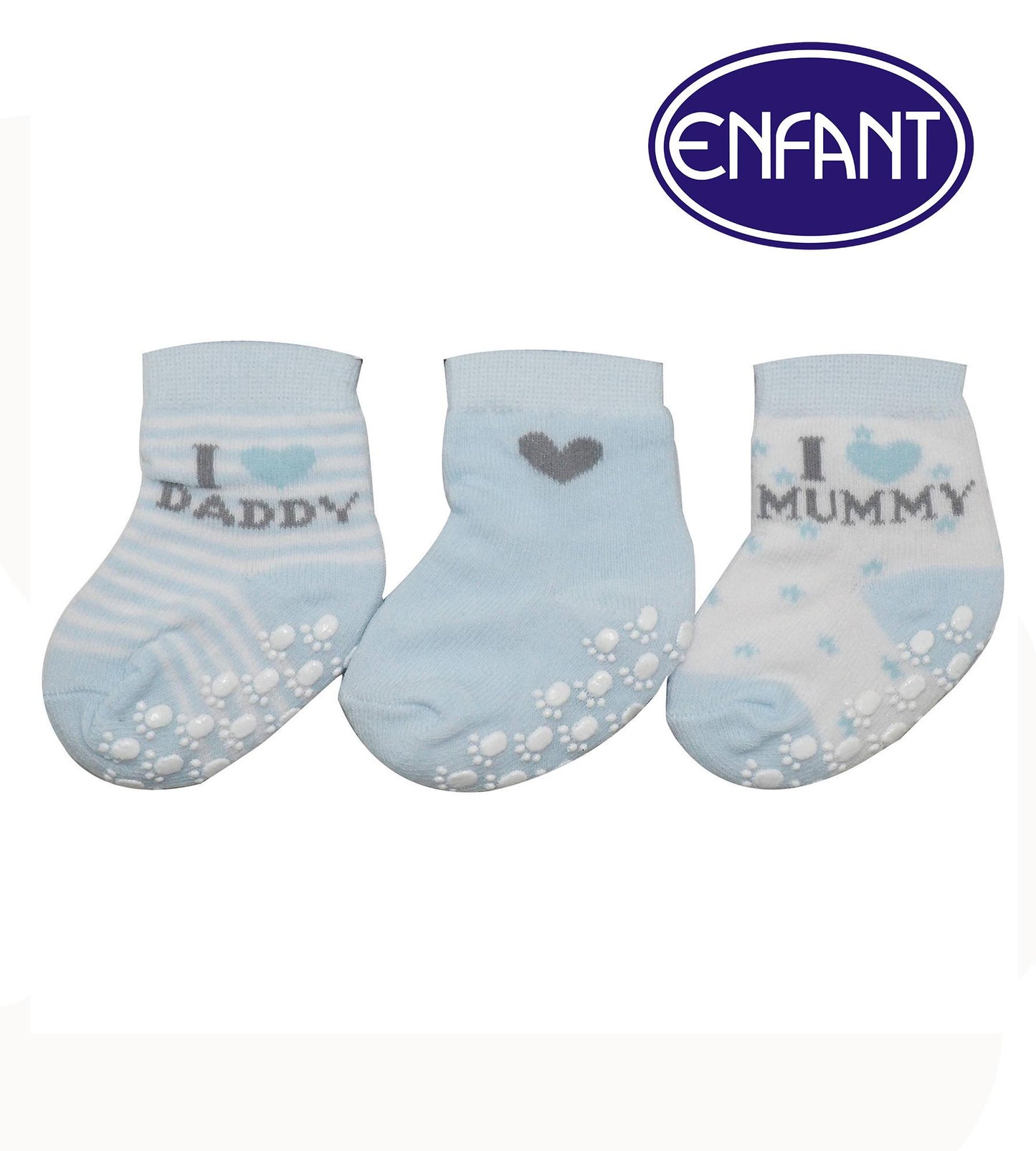 Enfant Baby Anti skid Socks for 0-6/6-12/12-24 months (3 PAIRS)