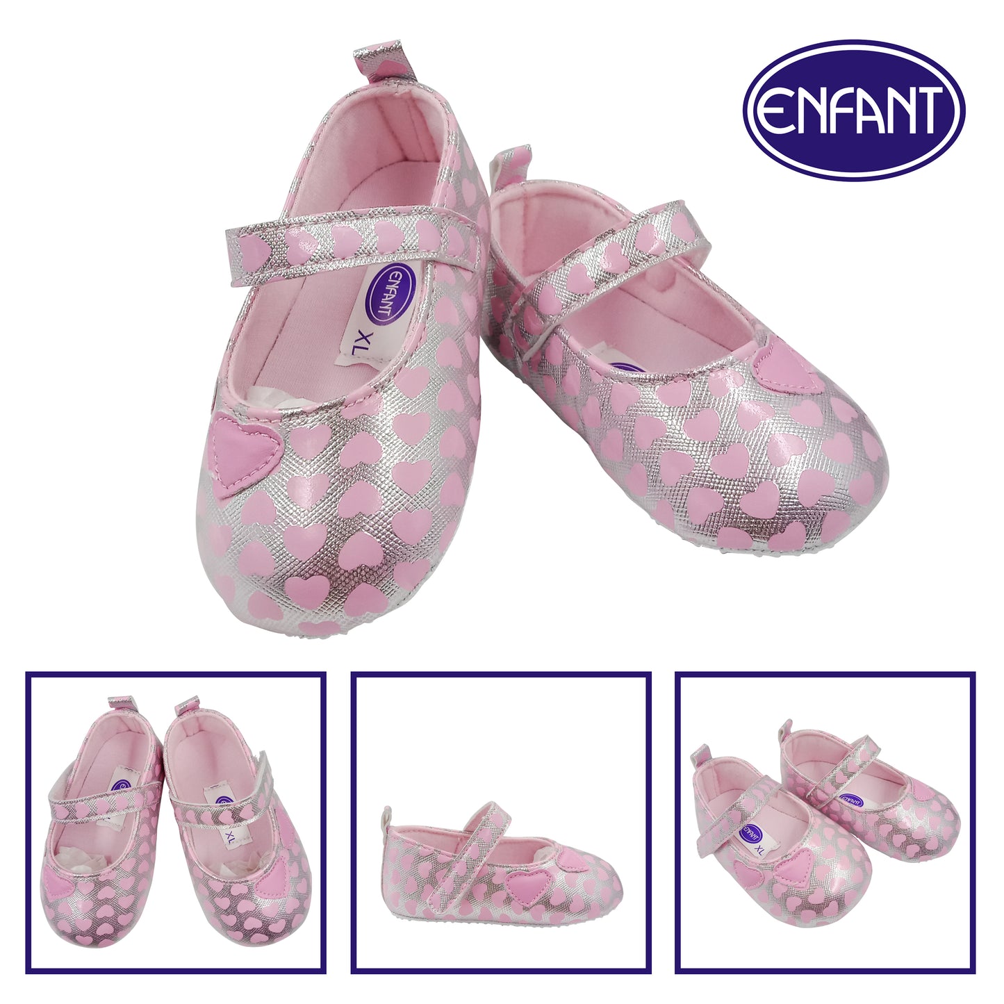 Enfant Baby Girl Shoes for 0-6/6-12/12-18 months