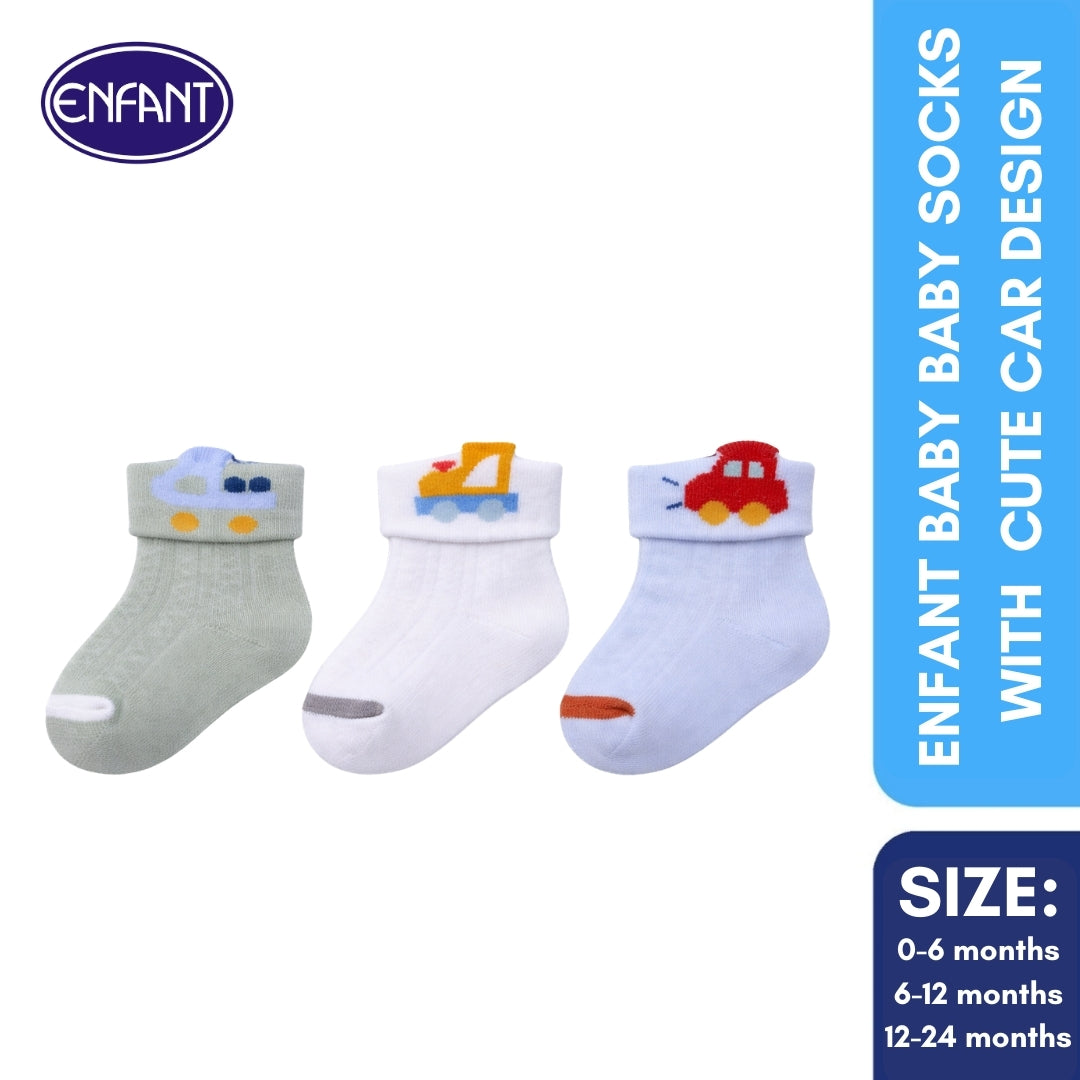 Enfant Baby Baby Socks  With Cute Car Design
