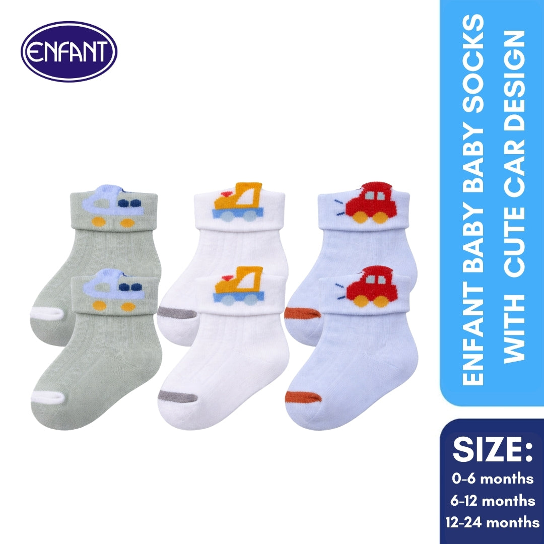 Enfant Baby Baby Socks  With Cute Car Design