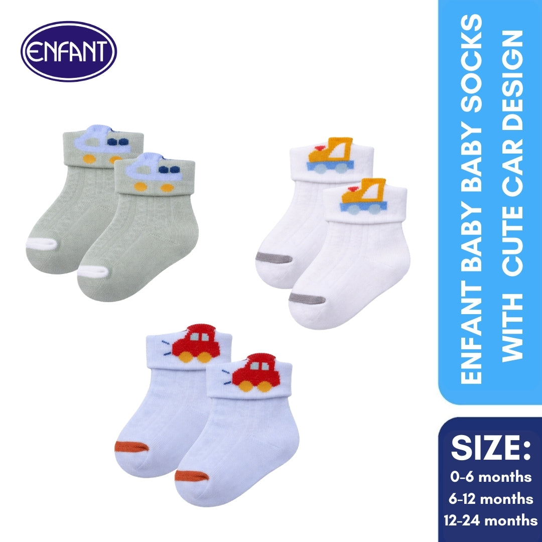 Enfant Baby Baby Socks  With Cute Car Design