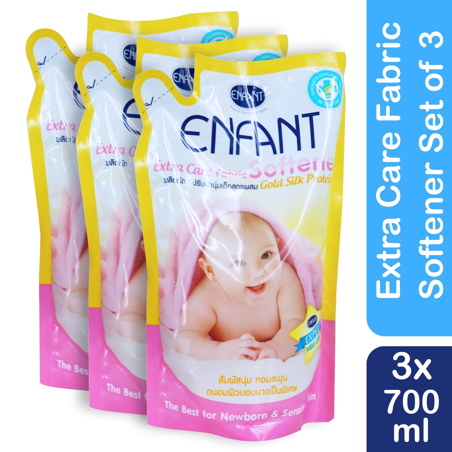 Enfant Extra Care Fabric Softener  for Baby Clothes 700ml Pack of 3