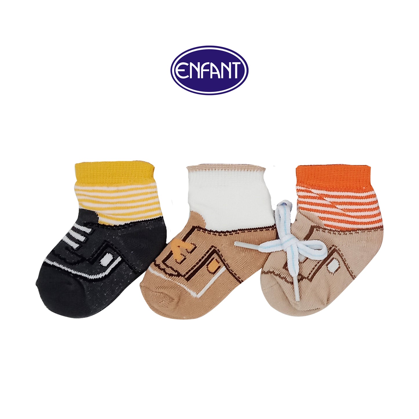 Enfant Baby Boys Socks for 0-6/6-12/12-24 months (3 PAIRS)