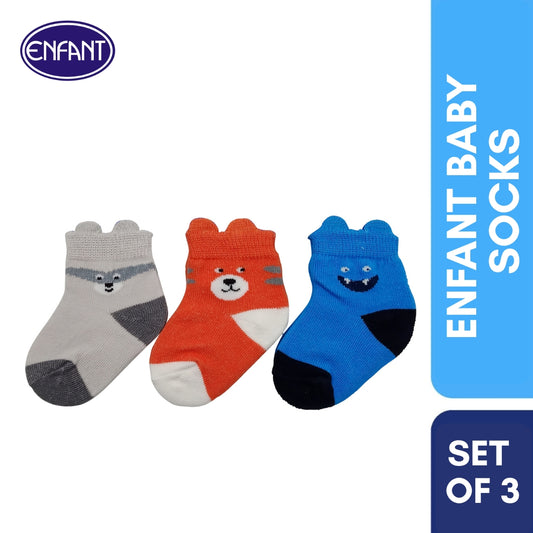 Enfant Baby Boys Socks for 0-6/6-12/12-24 months (3 PAIRS)