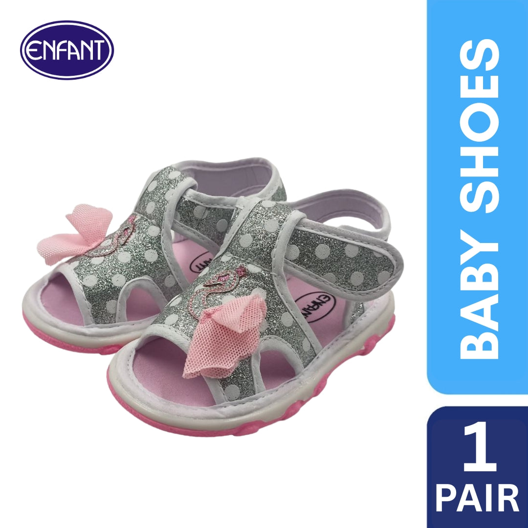 Enfant Baby Toddler Girl Walking Sandals ( Pink and White)