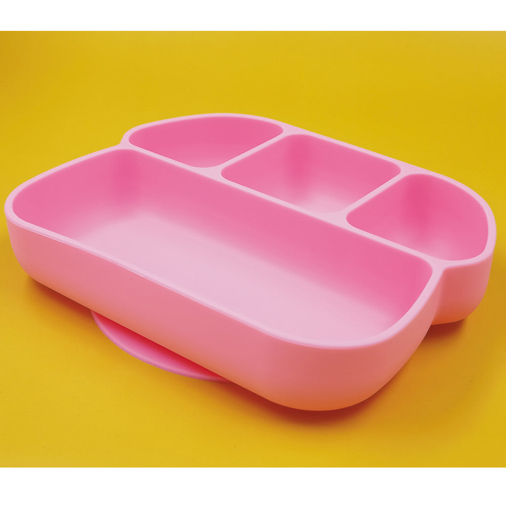 Enfant Silicone Food Grade 4 part Baby Kids Plate Partition With Suction