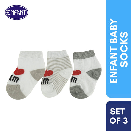 Enfant Baby Boys Socks for 0-6/6-12/12-24 months (3 PAIRS)
