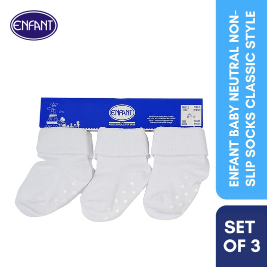 Enfant Baby Non-slip/Anti Skid Socks for 0-6/6-12/12-24 months (3 PAIRS)