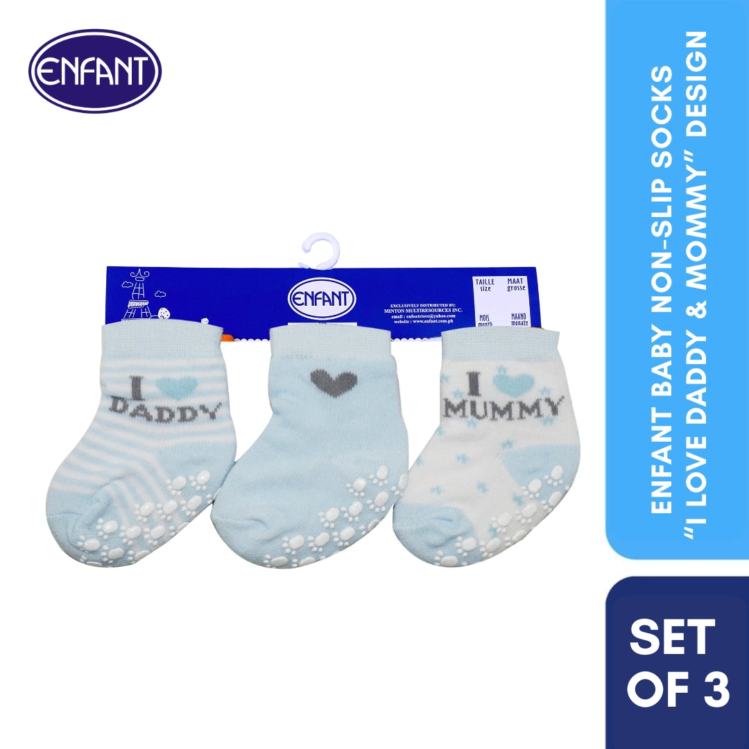 Enfant Baby Anti skid Socks for 0-6/6-12/12-24 months (3 PAIRS)