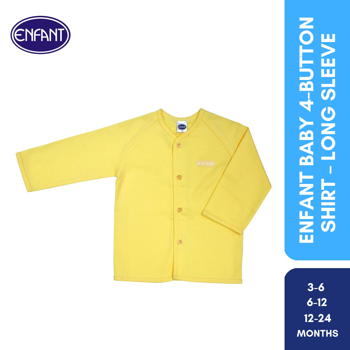 Enfant Baby Newborn Longsleeves Button  Shirt 100% Cotton US
