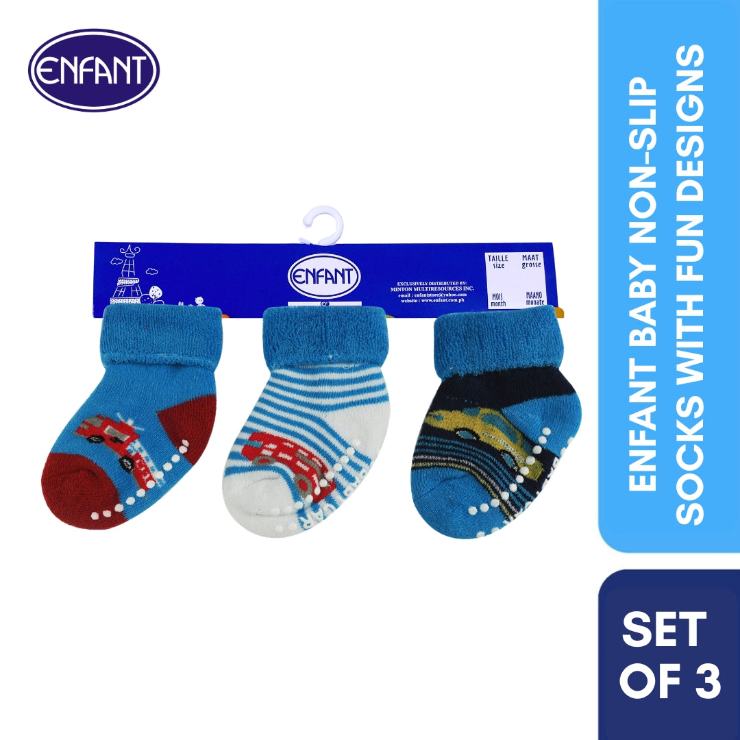 Enfant Baby Non-Slip Socks with Fun Designs