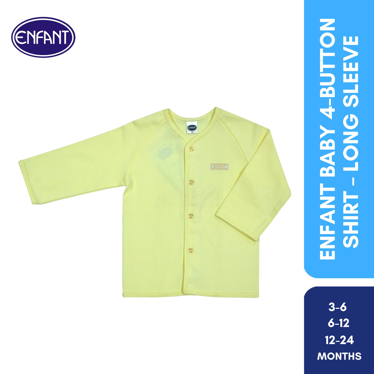 Enfant Baby Newborn Longsleeves Button  Shirt 100% Cotton US