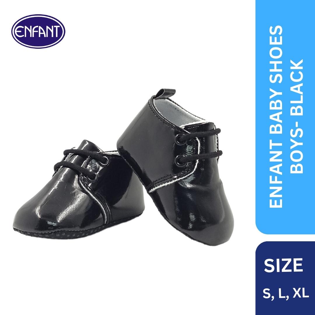 Enfant baby shoes black leather for boys