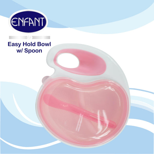 Enfant Baby Easy Hold Baby Bowl with Spoon and Cover. BPA Free