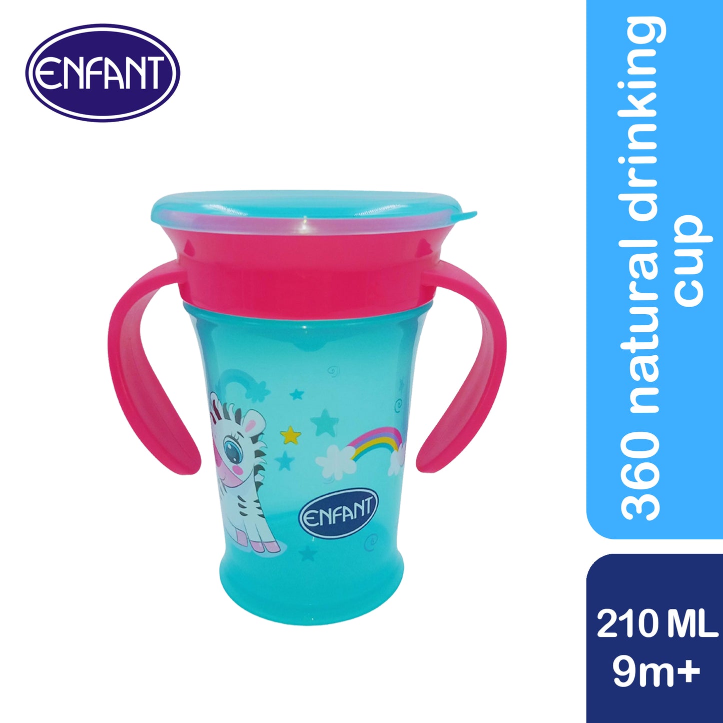 ENFANT NATURAL DRINKING CUP with double handle 360 degree with Cover