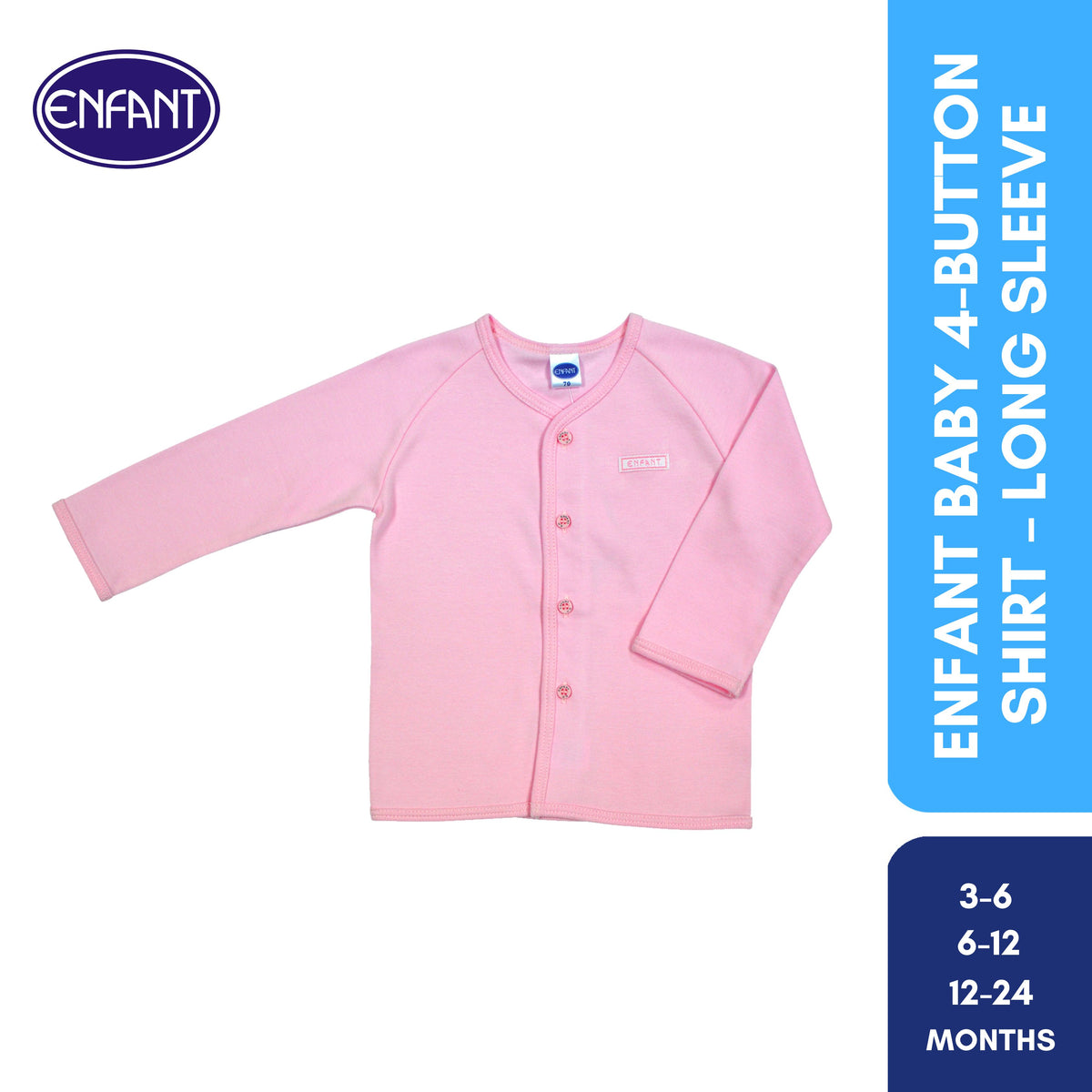 Enfant Baby Newborn Longsleeves Button  Shirt 100% Cotton US