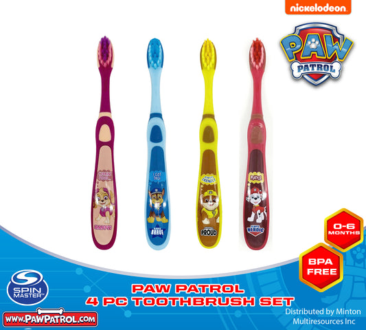 PAW PATROL TOOTHBRUSH FOR TODDLER (4 pcs )