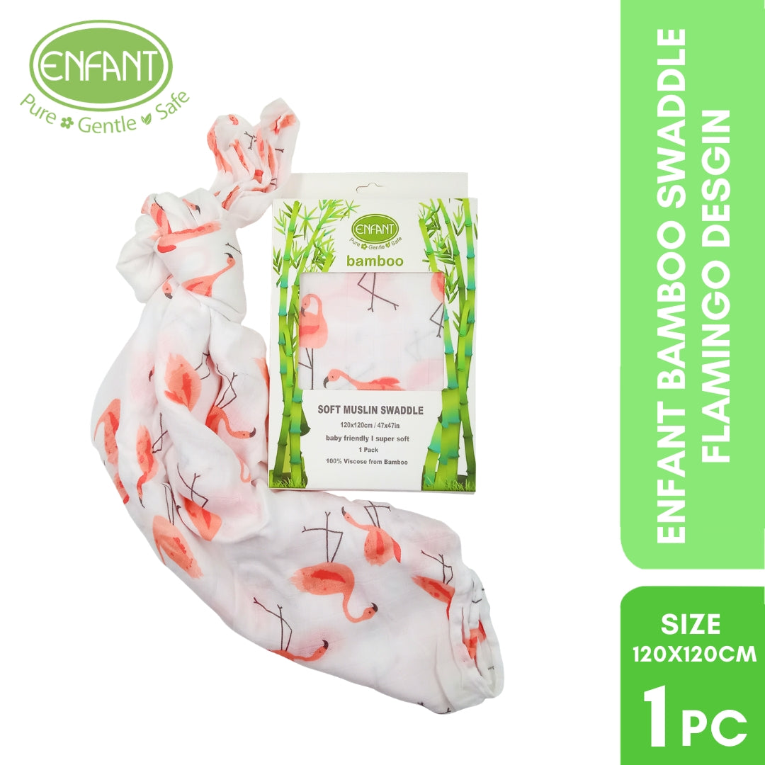 100% Bamboo Muslin Swaddle w/ Design