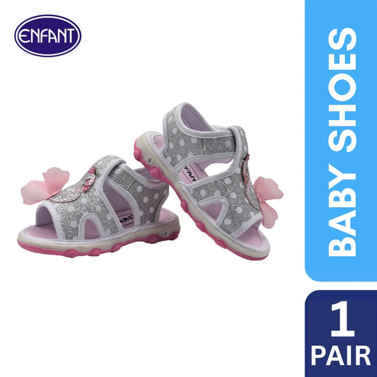 Enfant Baby Toddler Girl Walking Sandals ( Pink and White)