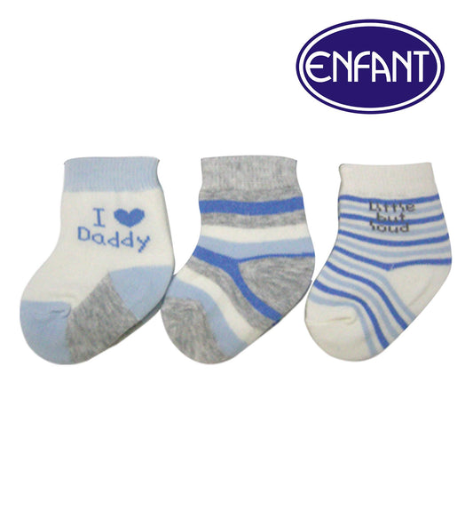 Enfant Baby Boys Socks for 0-6/6-12/12-24 months (3 PAIRS)