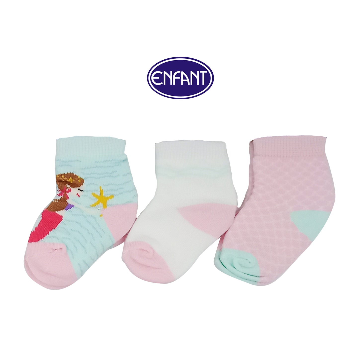 Enfant Baby Girls Socks for 0-6/6-12/12-24 months (3 PAIRS)