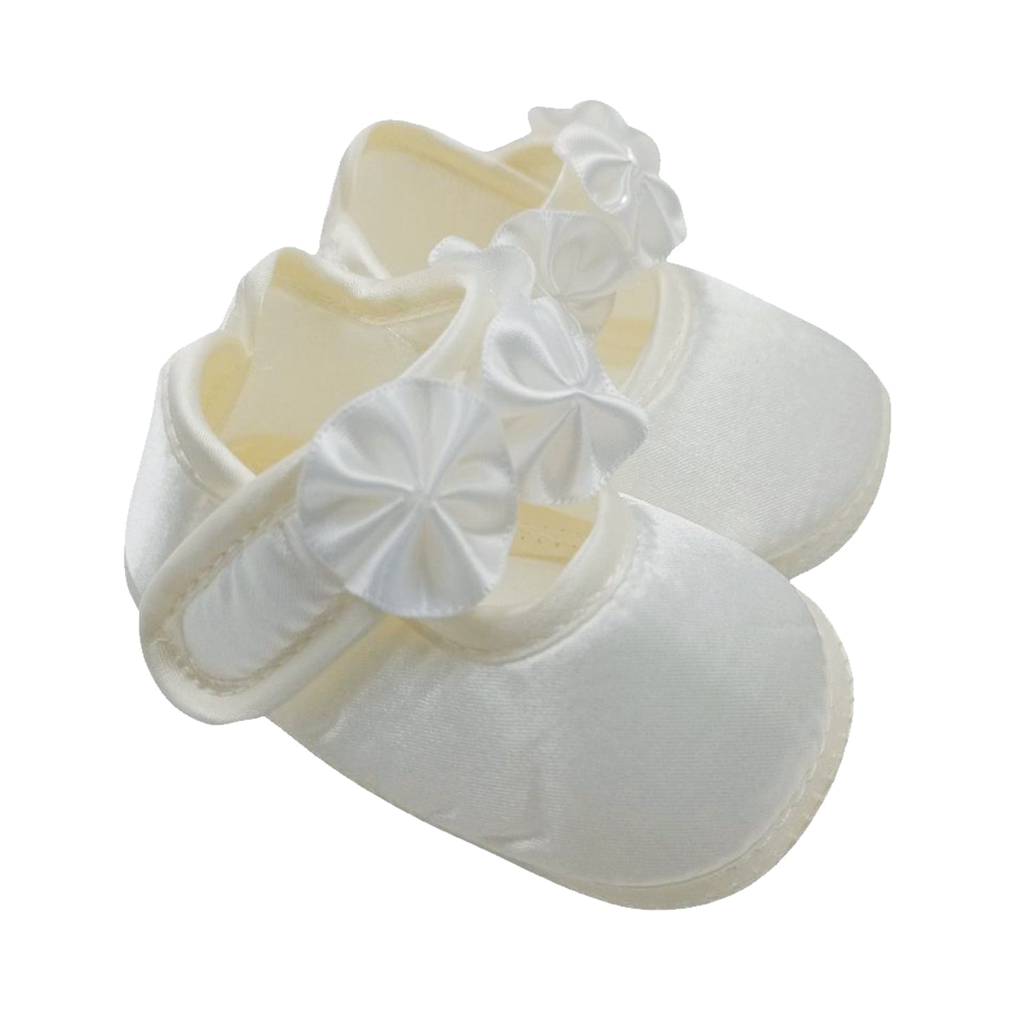 ENFANT BABY GIRL BAPTISMAL SHOES FLOWER DESIGN