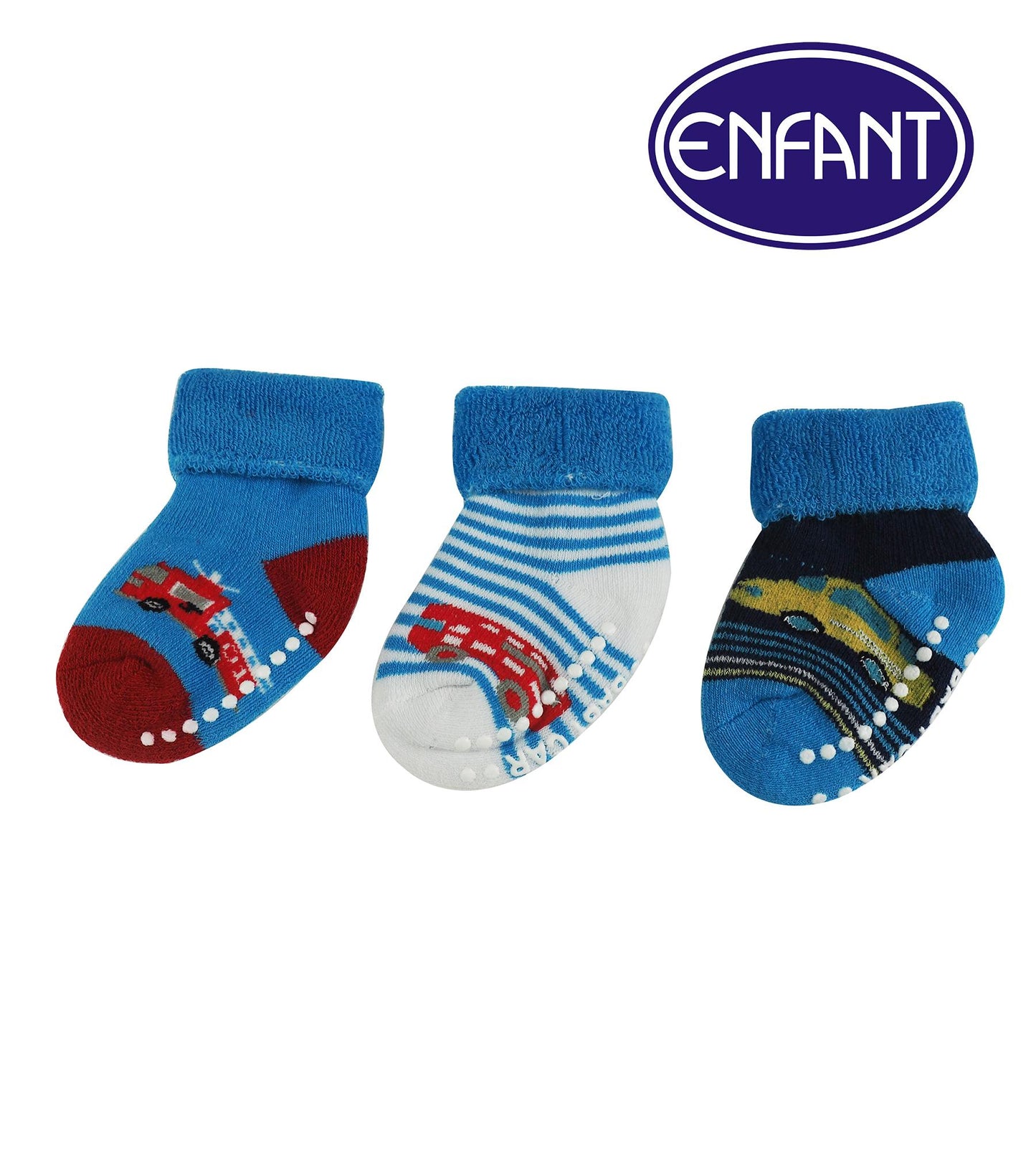 Enfant Baby Boys Socks for 0-6/6-12/12-24 months (3 PAIRS)