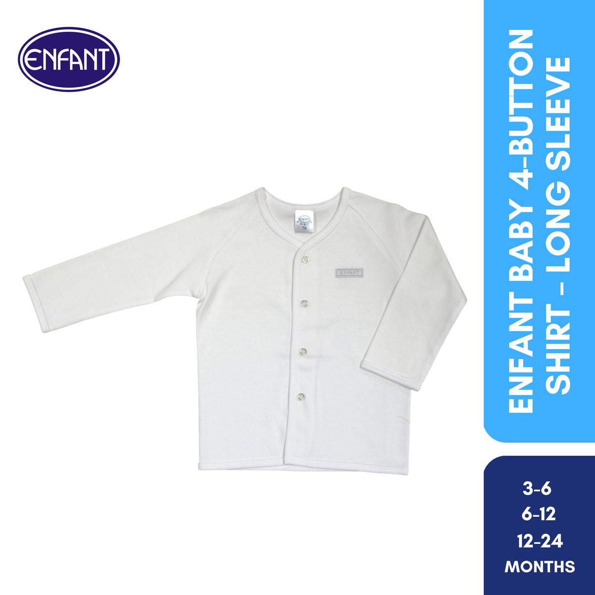 Enfant Baby Newborn Longsleeves Button  Shirt 100% Cotton US
