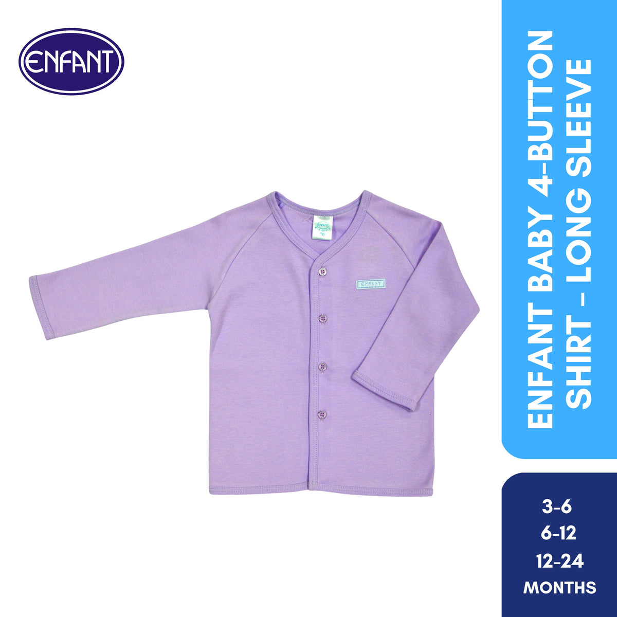 Enfant Baby Newborn Longsleeves Button  Shirt 100% Cotton US