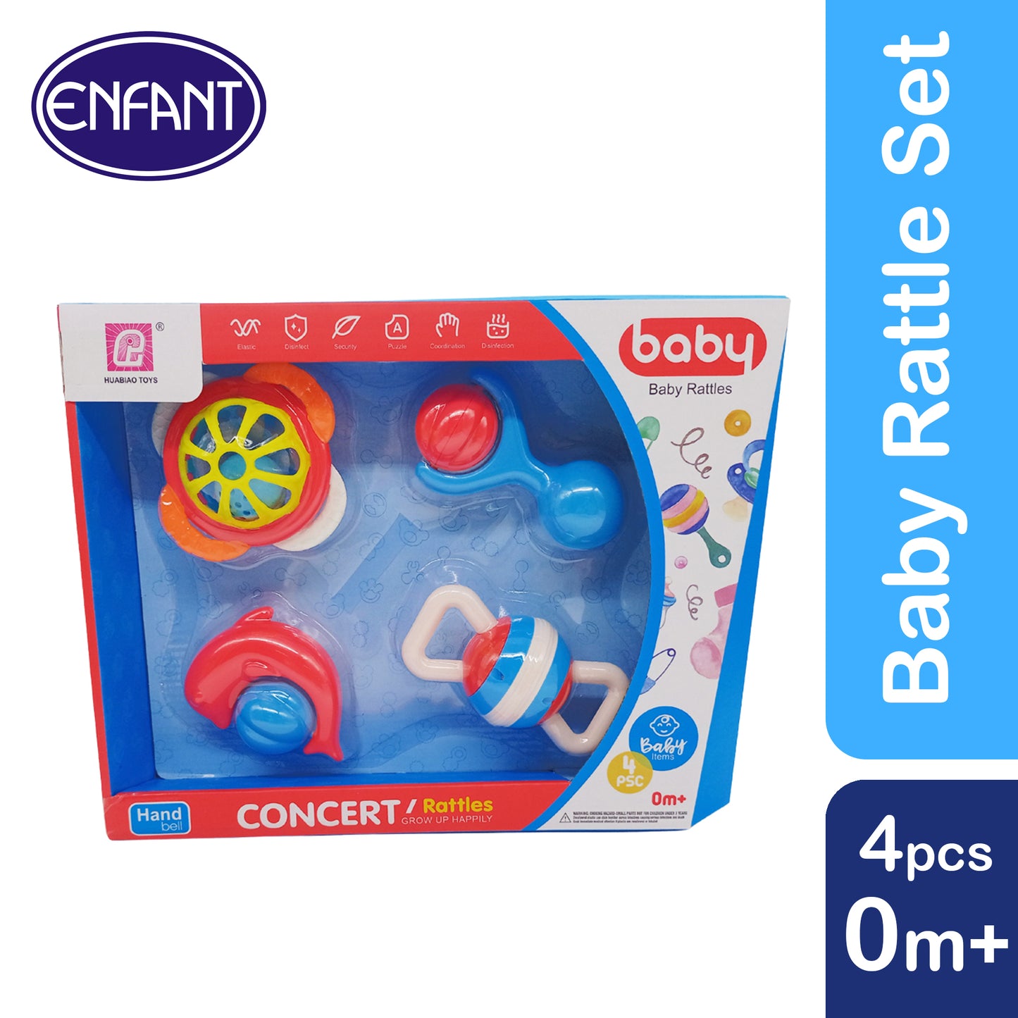 ENFANT BABY RATTLE 4 PCS