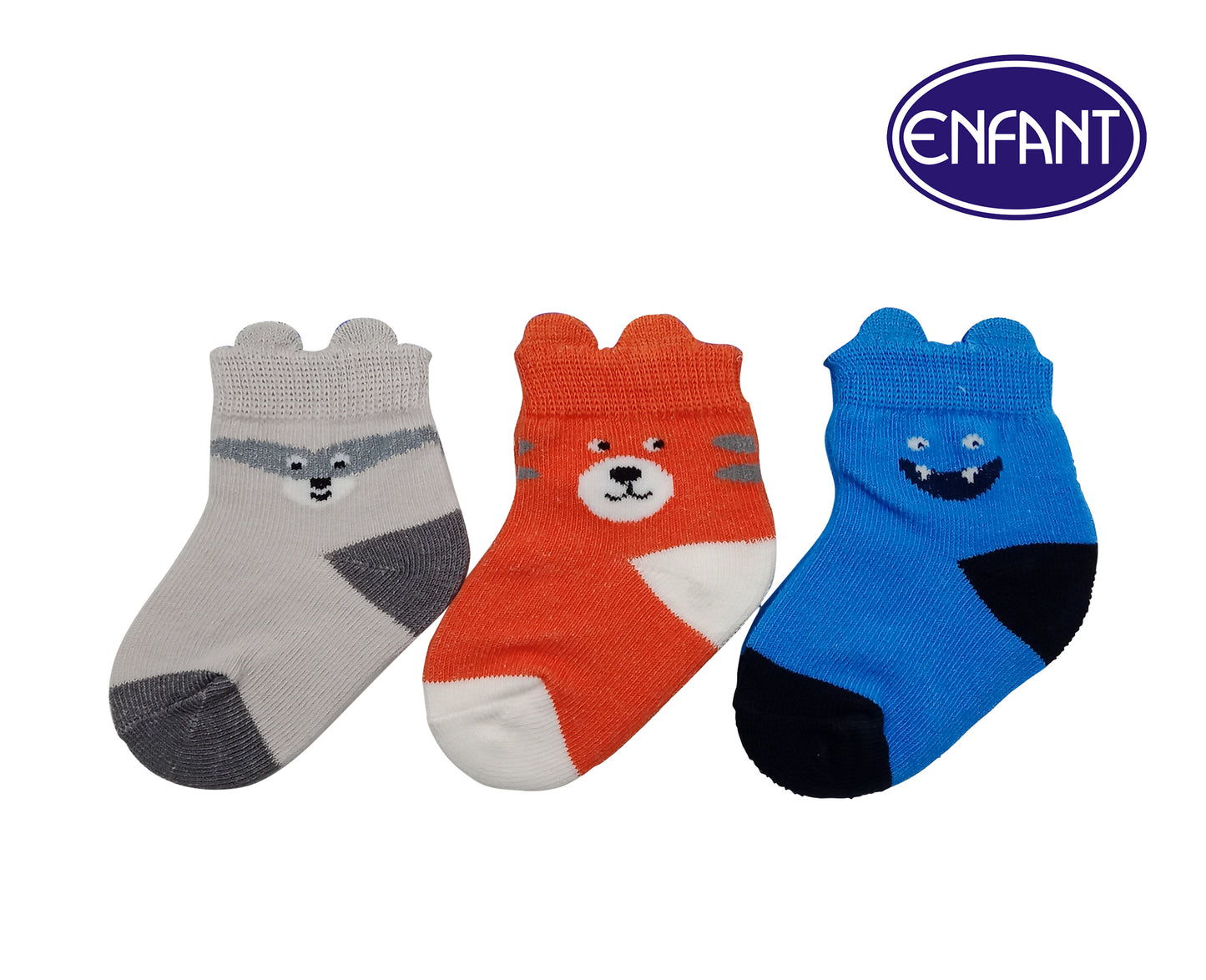 Enfant Baby Boys Socks for 0-6/6-12/12-24 months (3 PAIRS)