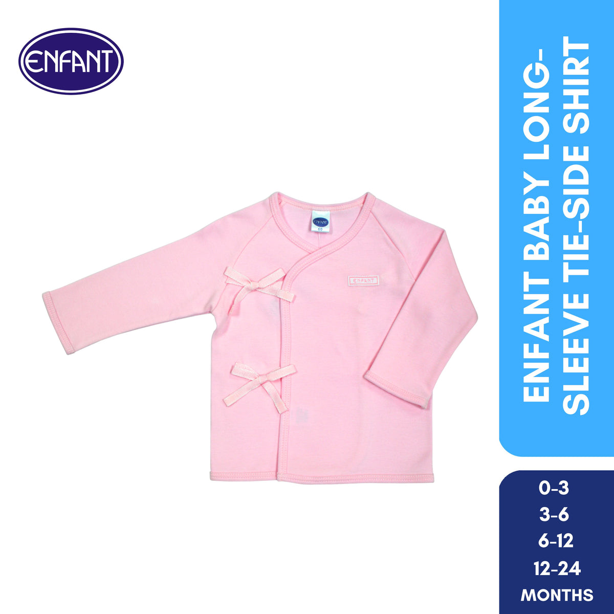 ENFANT Baby Newborn LongSleeves Tieside  SHIRT 100% COTTON US