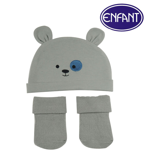 Enfant Baby Hat & Socks Set (Grey)