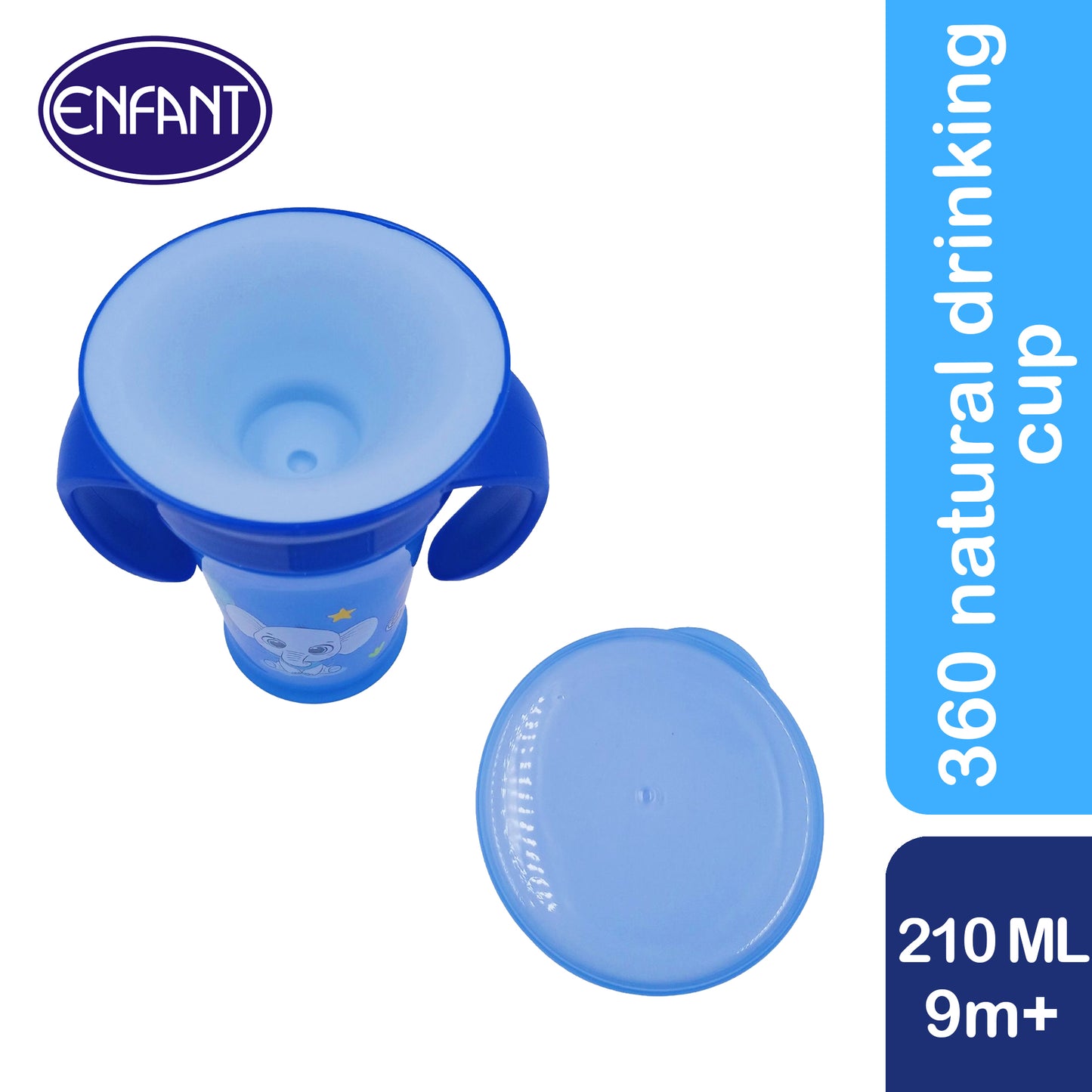 ENFANT NATURAL DRINKING CUP with double handle 360 degree with Cover