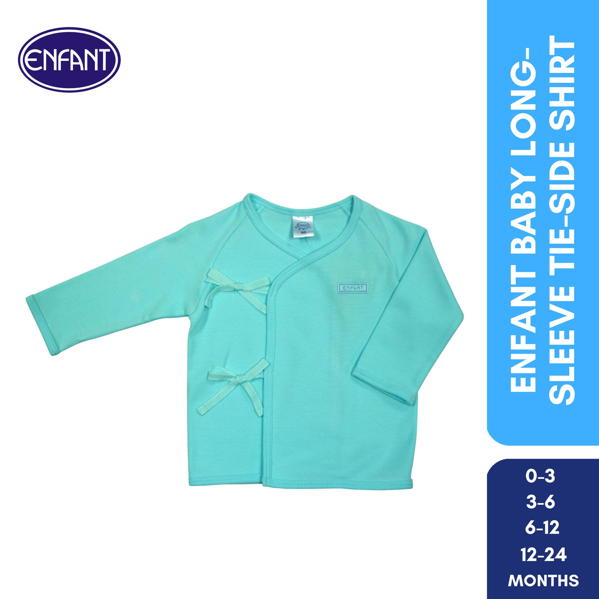 ENFANT Baby Newborn LongSleeves Tieside  SHIRT 100% COTTON US