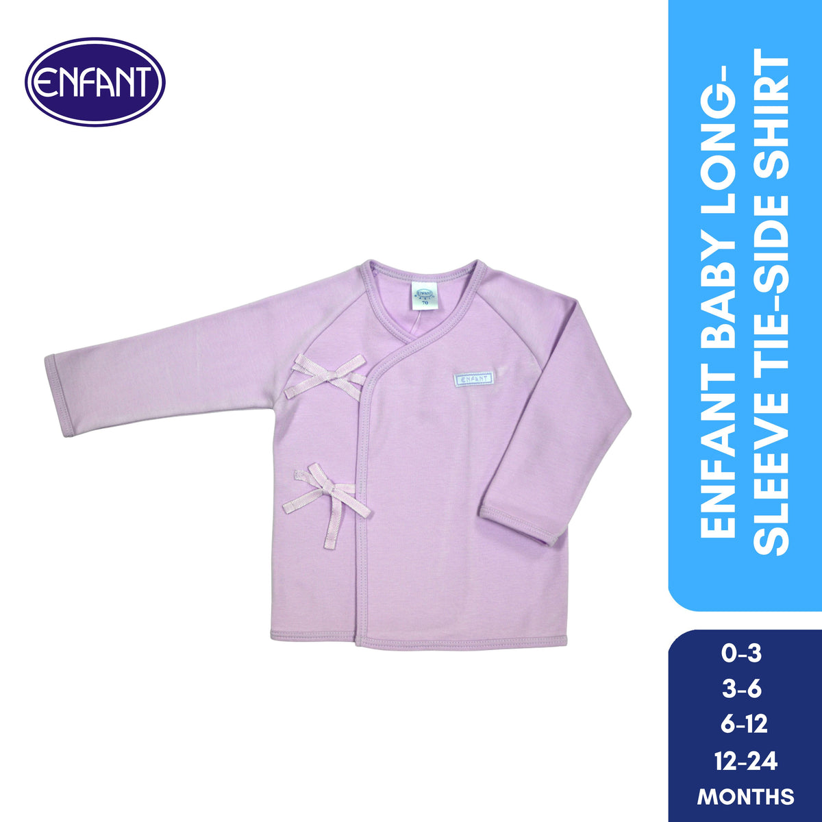 ENFANT Baby Newborn LongSleeves Tieside  SHIRT 100% COTTON US