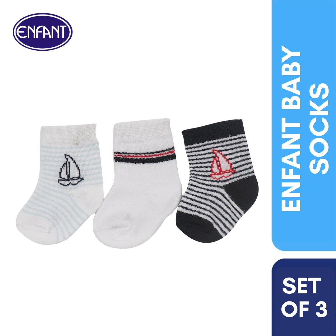 Enfant Baby Boy Socks with Boat Design