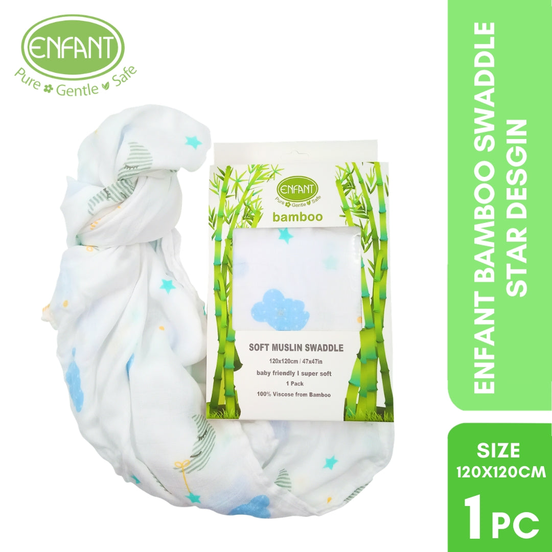 100% Bamboo Muslin Swaddle w/ Design